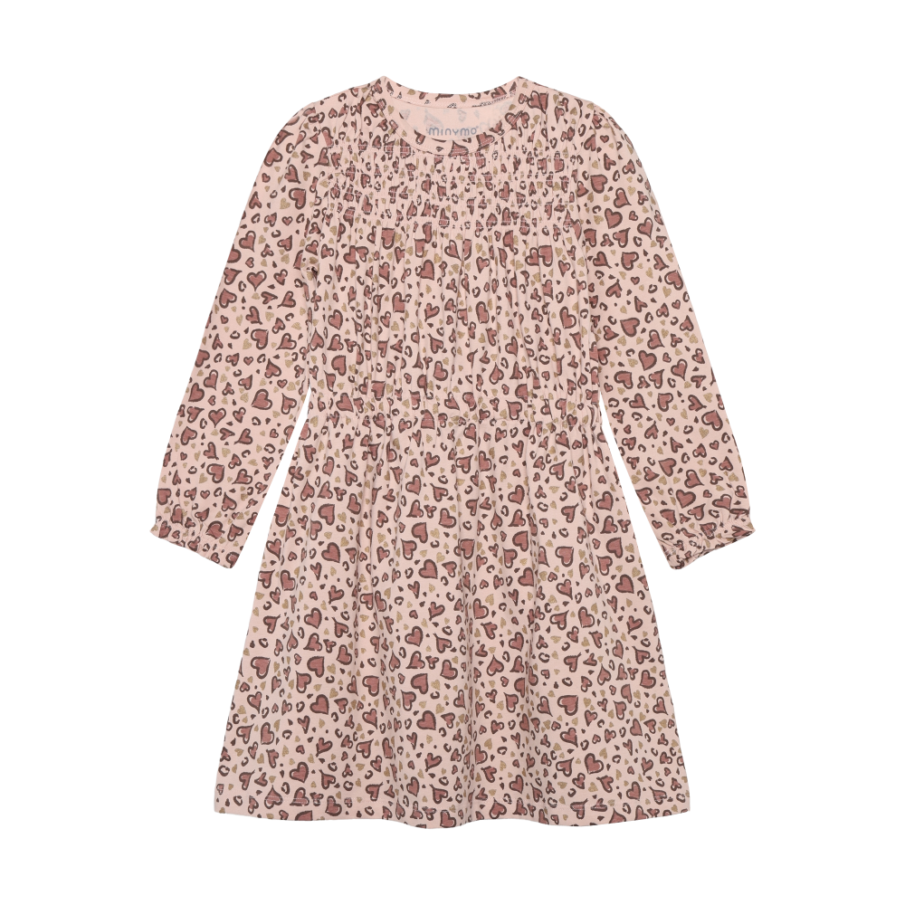 Robe Manches Longues Cameo Rose Coeurs