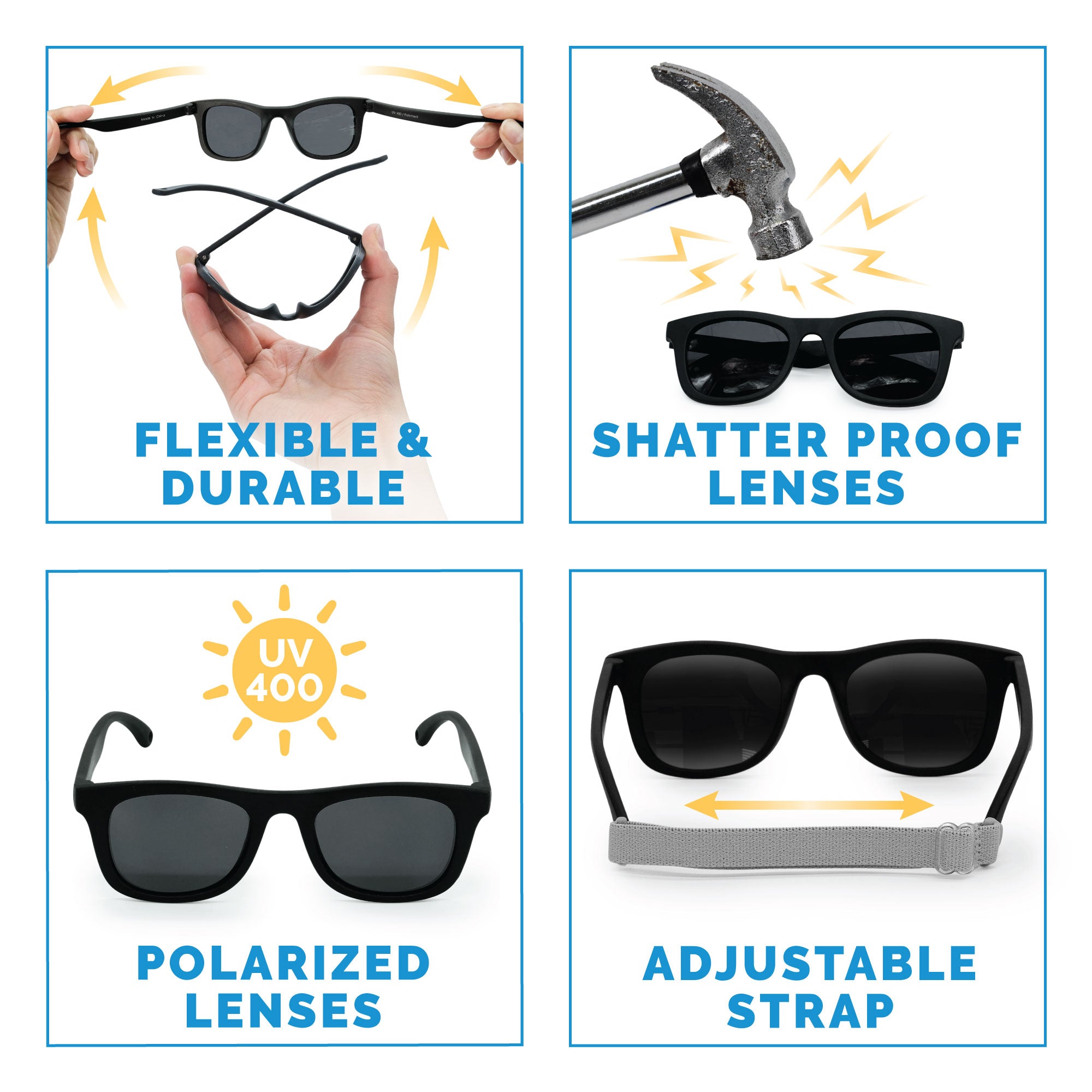 Lunettes De Soleil Urban Xplorer Polarisées Marine À Verres Noirs