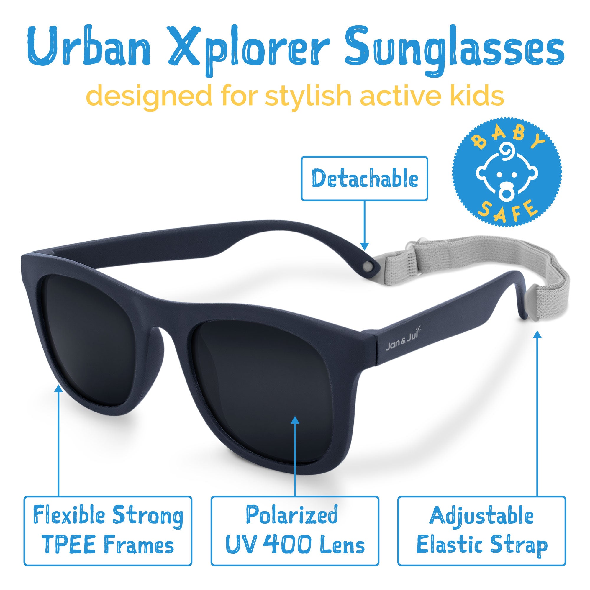 Lunettes De Soleil Urban Xplorer Polarisées Marine À Verres Noirs
