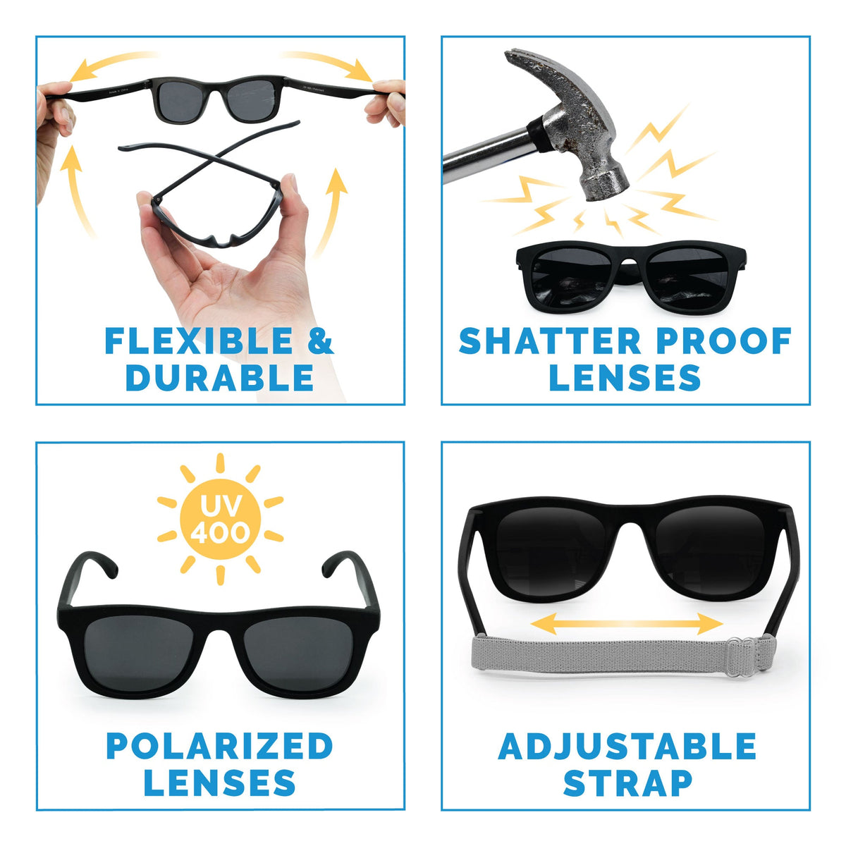 Lunettes De Soleil Urban Xplorer Polarisées Noires À Verres Aurora