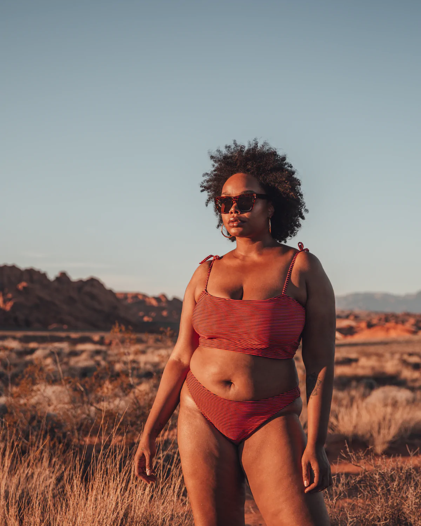 Bas Bikini Diana Rayures Rouges
