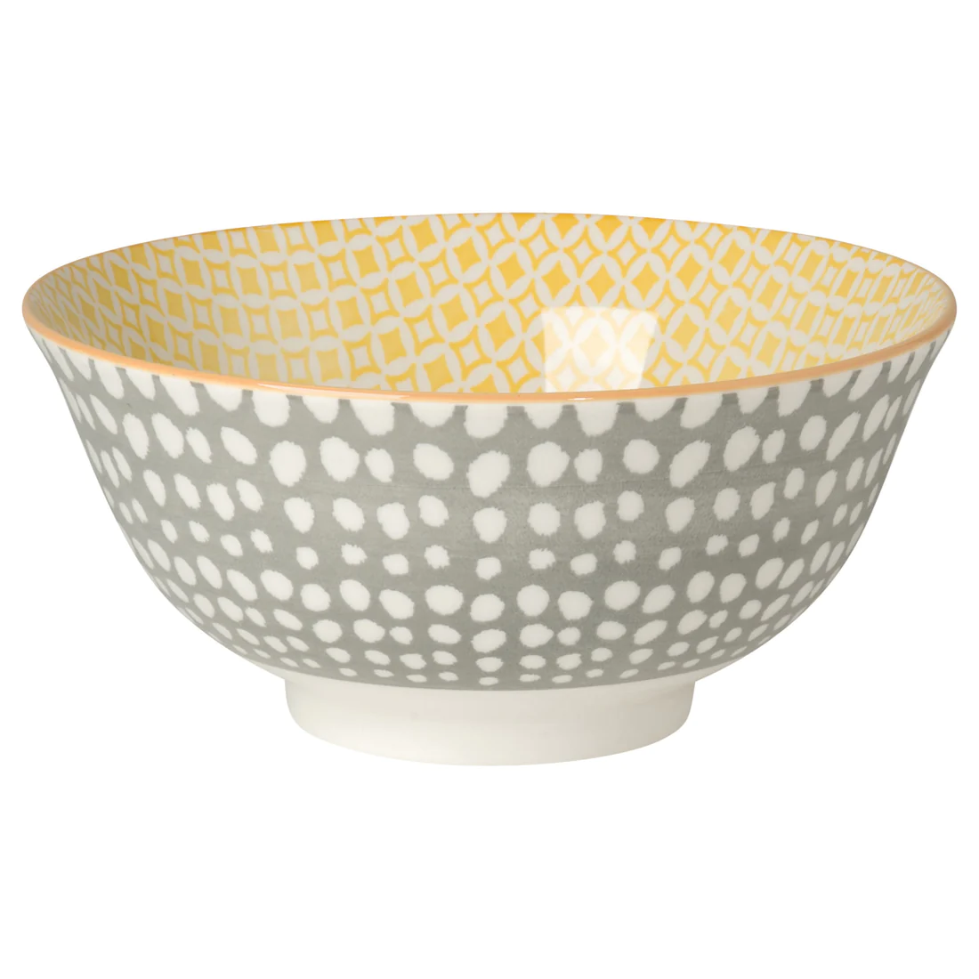 Bol Estampé Dots Gris Et Jaune 6 Pouces