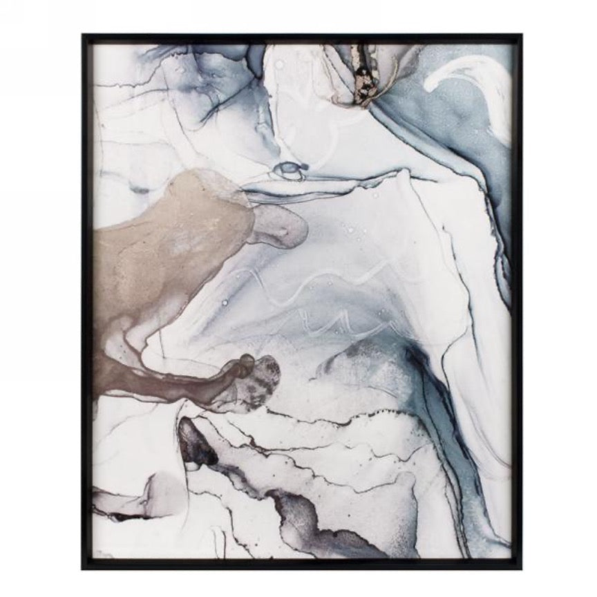 Cadre Gris & Blanc Fini Lustré