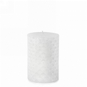 Chandelle Blanche À Motif Gravé