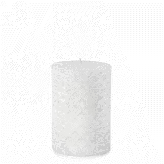 Chandelle Blanche À Motif Gravé