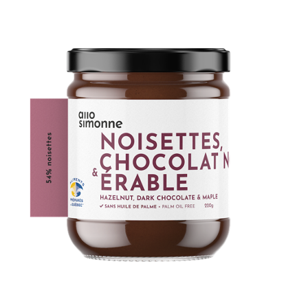 Tartinade Noisettes, Chocolat Noir & Érable