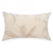 Coussin Rectangle Beige À Motif Feuillage