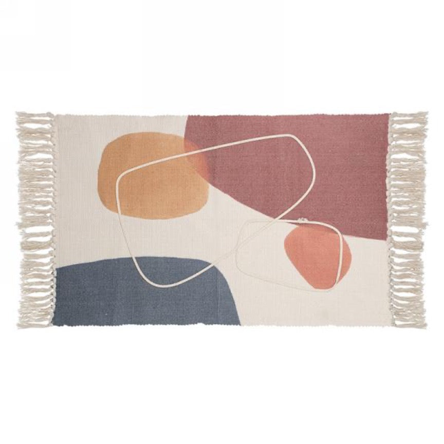 Tapis À Motif Abstrait Gris & Ocre